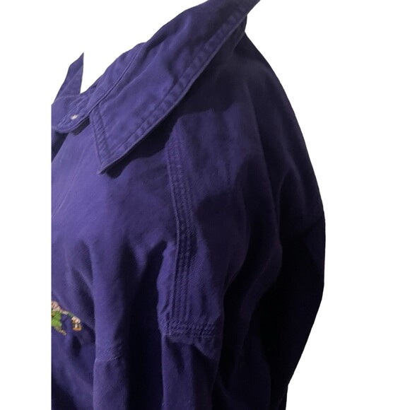 Vintage 90s Disney Store Women’s Purple Button Up Long Sleeve 7 Dwarfs Sz Large - Picture 14 of 16